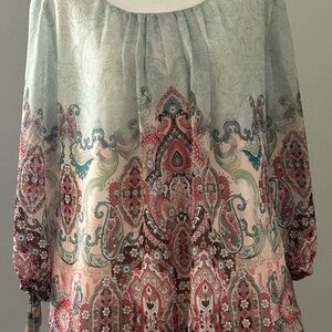 Dressbarn Multicolor Paisley Blouse